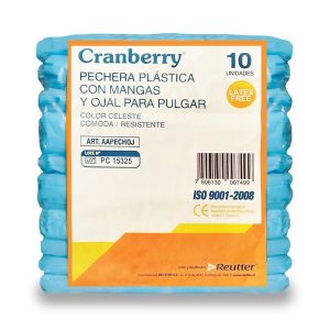 PECHERA PLASTICA CON MANGA Y OJAL 10 UNIDADES