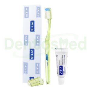 CEPILLO VITIS MEDIO + PASTA BLANQUEADORA 15 ML EN CELOFAN