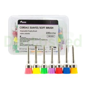 ESCOBILLAS PARA PROFILAXIS NYLON COPA NEON X100 UNIDADES ZT DENTAL