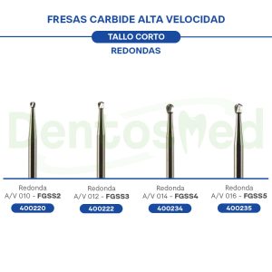 FRESA CARBIDE ALTA VELOCIDAD TALLO CORTO REDONDA KERR