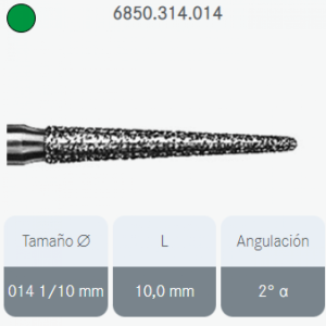 FRESA DIAMANTE A/V TRONCOCONICA PUNTA REDONDA GRANO GRUESO 6850.314.014 KOMET
