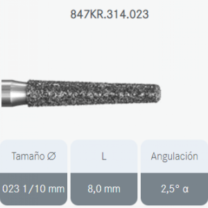 FRESA DIAMANTE A/V TRONCOCONICA BORDE REDONDO GRANO MEDIO 847KR.314.023 KOMET