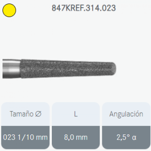 FRESA DIAMANTE A/V TRONCOCONICA BORDE REDONDO GRANO EXTRA FINO 847KREF.314.023 KOMET