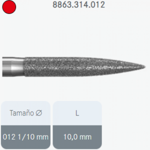 FRESA DIAMANTE A/V LLAMA LARGA GRANO FINO 8863.314.012 KOMET