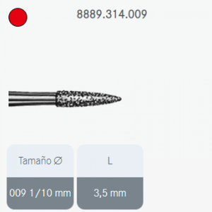 FRESA DIAMANTE A/V AGUJA PEQUEÑA GRANO FINO 8889.314.009 KOMET