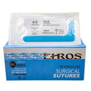 SUTURA SEDA NEGRA 4.0 EHROS 12 UNIDADES