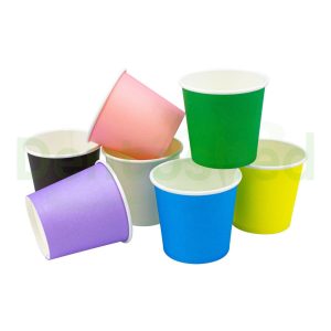VASOS DESECHABLES PAPEL COLORES 4 OZ (120cc) X 50 UNIDADES